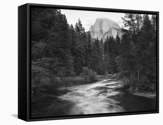 Half Dome with Sunset over Merced River, Yosemite, California, USA-Tom Norring-Framed Stretched Canvas