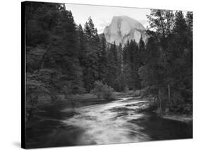 Half Dome with Sunset over Merced River, Yosemite, California, USA-Tom Norring-Stretched Canvas