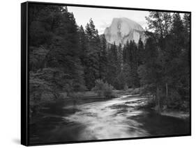 Half Dome with Sunset over Merced River, Yosemite, California, USA-Tom Norring-Framed Stretched Canvas