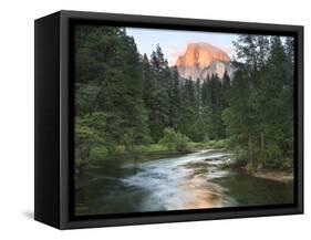 Half Dome with Sunset over Merced River, Yosemite, California, USA-Tom Norring-Framed Stretched Canvas