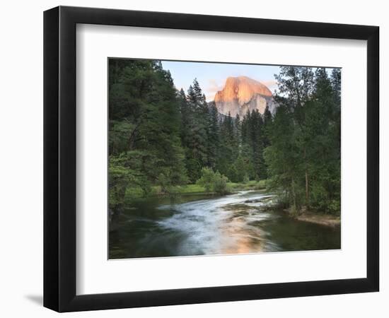 Half Dome with Sunset over Merced River, Yosemite, California, USA-Tom Norring-Framed Photographic Print