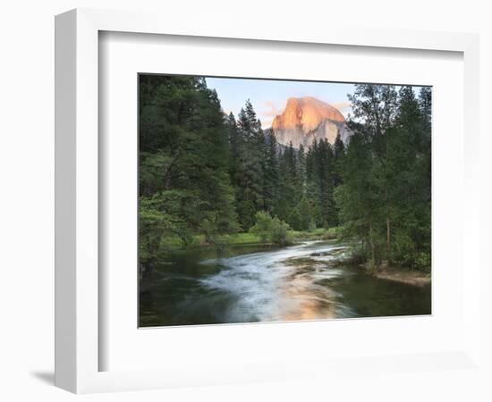 Half Dome with Sunset over Merced River, Yosemite, California, USA-Tom Norring-Framed Photographic Print