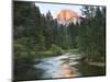 Half Dome with Sunset over Merced River, Yosemite, California, USA-Tom Norring-Mounted Photographic Print