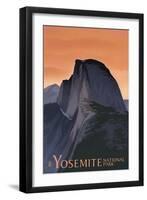 Half Dome - Yosemite National Park, California Lithography-Lantern Press-Framed Art Print