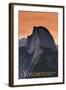 Half Dome - Yosemite National Park, California Lithography-Lantern Press-Framed Art Print