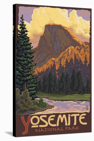 Half Dome, Yosemite National Park, California-Lantern Press-Stretched Canvas