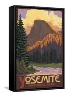 Half Dome, Yosemite National Park, California-Lantern Press-Framed Stretched Canvas
