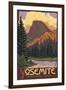 Half Dome, Yosemite National Park, California-Lantern Press-Framed Art Print