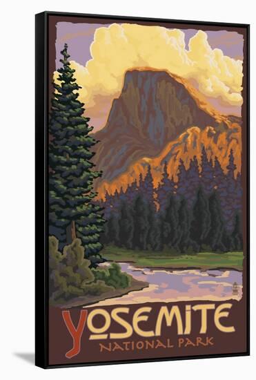Half Dome, Yosemite National Park, California-Lantern Press-Framed Stretched Canvas