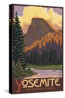 Half Dome, Yosemite National Park, California-Lantern Press-Stretched Canvas