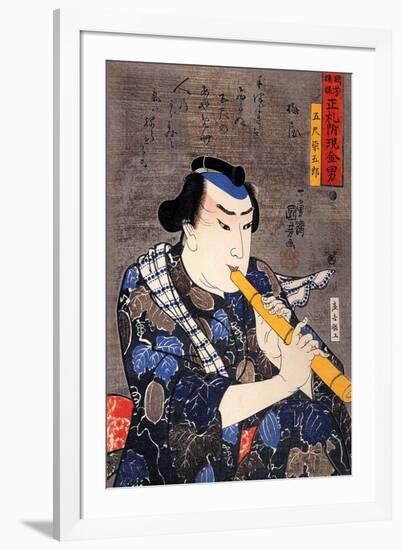 Half Legth Portrait of Goshaku Somegoro-Kuniyoshi Utagawa-Framed Giclee Print