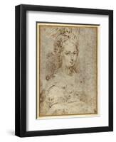 Half-Length of a Seated Woman-Parmigianino-Framed Giclee Print