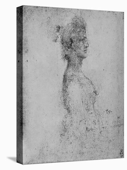 'Half-Length of a Young Woman in Profile to the Right', c1480 (1945)-Leonardo Da Vinci-Stretched Canvas