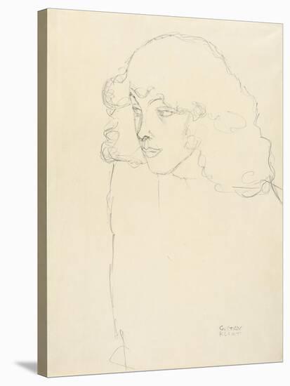 Half-Length Portrait of a Girl in Three-Quarter Profile, 1913-Gustav Klimt-Stretched Canvas