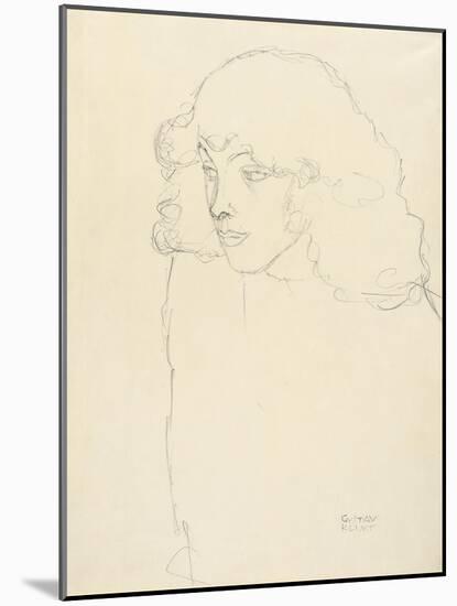 Half-Length Portrait of a Girl in Three-Quarter Profile, 1913-Gustav Klimt-Mounted Giclee Print