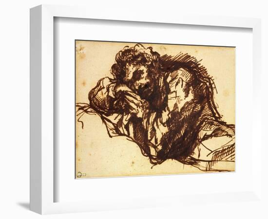 Half Length Portrait of a Man Bending Over-Giovanni Battista Piranesi-Framed Giclee Print