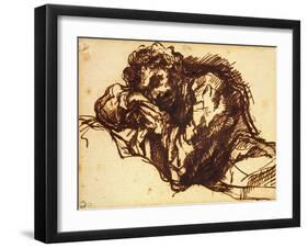 Half Length Portrait of a Man Bending Over-Giovanni Battista Piranesi-Framed Giclee Print