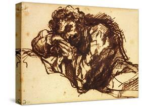 Half Length Portrait of a Man Bending Over-Giovanni Battista Piranesi-Stretched Canvas