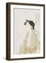 Half-Length Portrait of a Woman Smoking, Holding a Pipe and Exhaling a Cloud of Smoke-Kitagawa Utamaro-Framed Giclee Print