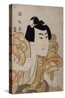 Half Length Portrait of the Actor Onoe Eizaburo in the Role Os Soga Gora-Hashiguchi Goyo-Stretched Canvas