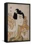 Half Length Portrait of the Actor Onoe Eizaburo in the Role Os Soga Gora-Hashiguchi Goyo-Framed Stretched Canvas