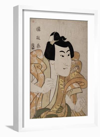 Half Length Portrait of the Actor Onoe Eizaburo in the Role Os Soga Gora-Hashiguchi Goyo-Framed Giclee Print