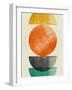 Half Moons and Tangerine Circle I-Eline Isaksen-Framed Art Print