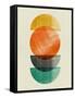 Half Moons and Tangerine Circle II-Eline Isaksen-Framed Stretched Canvas