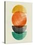 Half Moons and Tangerine Circle II-Eline Isaksen-Stretched Canvas
