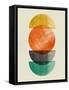 Half Moons and Tangerine Circle II-Eline Isaksen-Framed Stretched Canvas