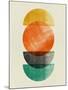 Half Moons and Tangerine Circle II-Eline Isaksen-Mounted Art Print