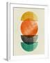 Half Moons and Tangerine Circle II-Eline Isaksen-Framed Premium Giclee Print