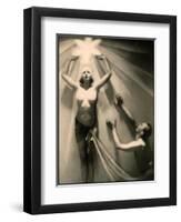 Half Naked Man and Woman During a Performance at the French Music Hall, the Folies Bergere-null-Framed Photographic Print