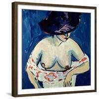 Half-Naked Woman with a Hat, 1911-Ernst Ludwig Kirchner-Framed Giclee Print