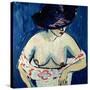 Half-Naked Woman with a Hat, 1911-Ernst Ludwig Kirchner-Stretched Canvas