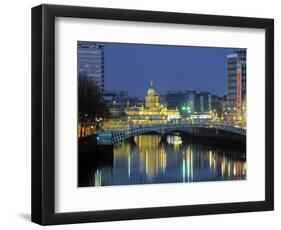 Half Penny Bridge and Custom House, Dublin, Ireland-Jon Arnold-Framed Photographic Print