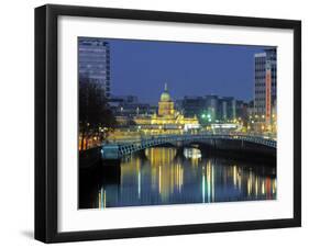 Half Penny Bridge and Custom House, Dublin, Ireland-Jon Arnold-Framed Photographic Print