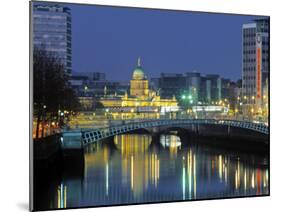 Half Penny Bridge and Custom House, Dublin, Ireland-Jon Arnold-Mounted Photographic Print