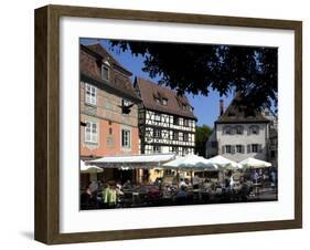 Half Timbered and Painted Buildings and Restaurants, Colmar, Haut Rhin, Alsace, France, Europe-Richardson Peter-Framed Photographic Print