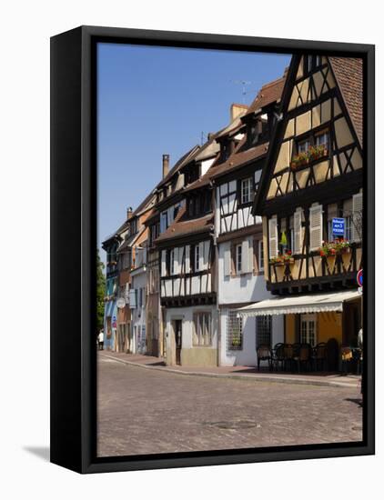 Half Timbered Buildings Along the Quai De La Poissonnerie, Colmar, Haut Rhin, Alsace, France-Richardson Peter-Framed Stretched Canvas