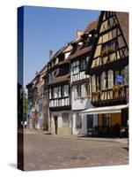 Half Timbered Buildings Along the Quai De La Poissonnerie, Colmar, Haut Rhin, Alsace, France-Richardson Peter-Stretched Canvas