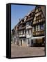 Half Timbered Buildings Along the Quai De La Poissonnerie, Colmar, Haut Rhin, Alsace, France-Richardson Peter-Framed Stretched Canvas