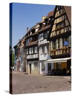 Half Timbered Buildings Along the Quai De La Poissonnerie, Colmar, Haut Rhin, Alsace, France-Richardson Peter-Stretched Canvas