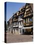 Half Timbered Buildings Along the Quai De La Poissonnerie, Colmar, Haut Rhin, Alsace, France-Richardson Peter-Stretched Canvas