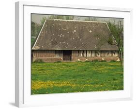 Half Timbered Farm Building Near Pont Audemer, Marais Vernier, Haute Normandie, France-Michael Busselle-Framed Photographic Print