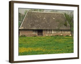Half Timbered Farm Building Near Pont Audemer, Marais Vernier, Haute Normandie, France-Michael Busselle-Framed Photographic Print