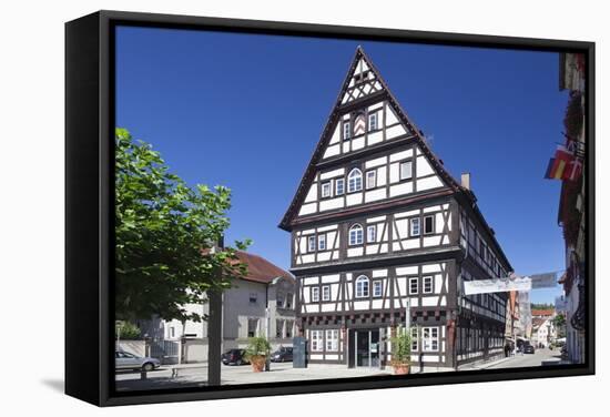 Half-Timbered House, Market Place Schwabisch Gmund, Baden Wurttemberg, Germany, Europe-Markus Lange-Framed Stretched Canvas