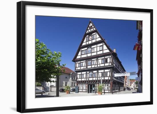 Half-Timbered House, Market Place Schwabisch Gmund, Baden Wurttemberg, Germany, Europe-Markus Lange-Framed Photographic Print