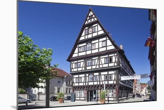 Half-Timbered House, Market Place Schwabisch Gmund, Baden Wurttemberg, Germany, Europe-Markus Lange-Mounted Photographic Print
