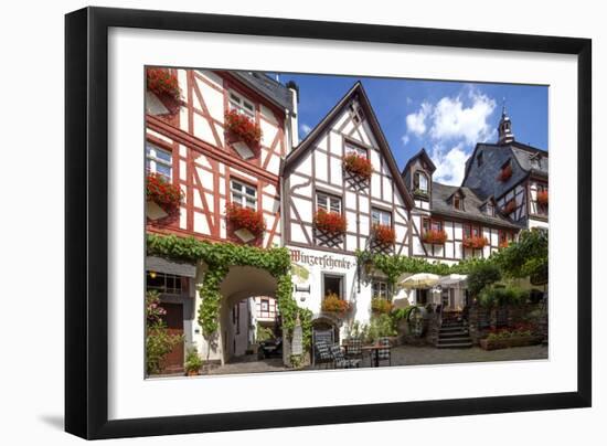 Half-Timbered Houses, City Centre, Beilstein, Moselle River, Rhineland-Palatinate, Germany-Chris Seba-Framed Premium Photographic Print